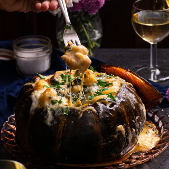 Gnocchi Stuffed Squash - Recipe photo by rhubarbandcod
