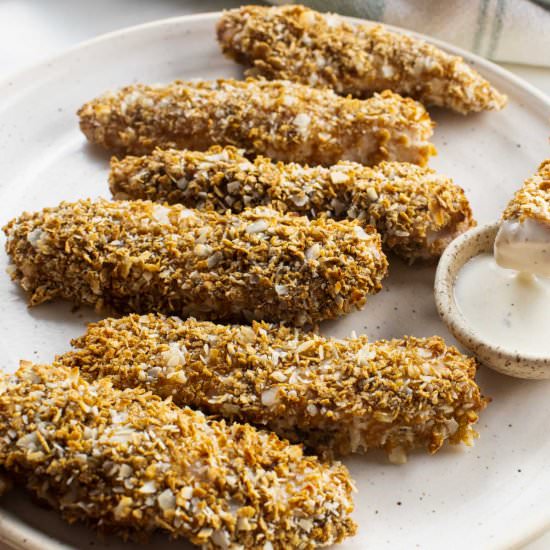 Coconut Crusted Chicken Strips - Recipe photo by Jillianshealthfuleats