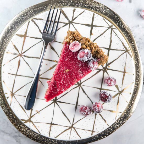 Cranberry Curd Pie - Recipe photo by bunsenburnerbakery