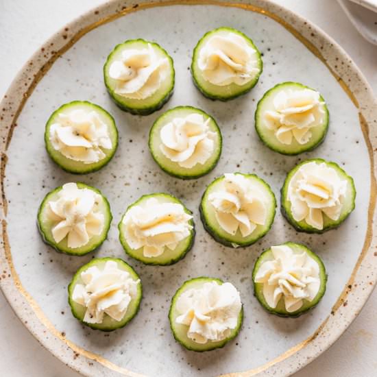 Boursin Cucumber Bites - Recipe photo by nourishandfete