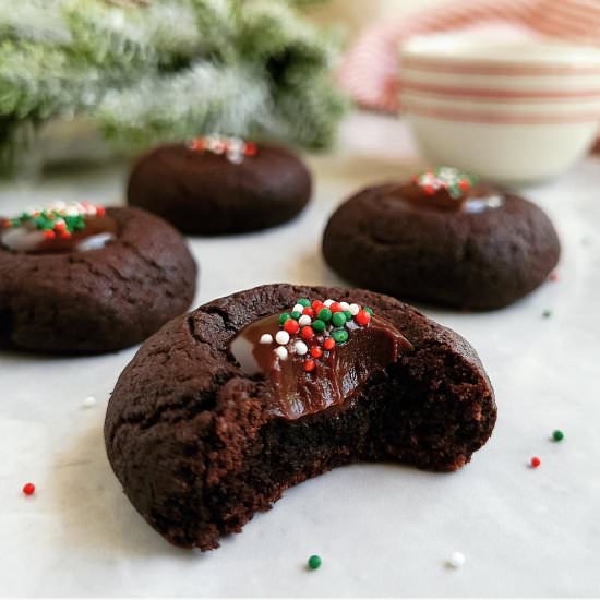 Dark Chocolate Thumbprint Cookies - Recipe photo by WhiskingWolf