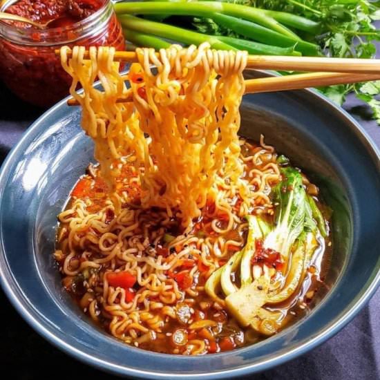 Easy Spicy Garlicky Ramen - Recipe photo by myspicetrunk.com