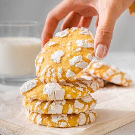 Yuzu Lemon Crinkle Cookies - Recipe photo by takestwoeggs