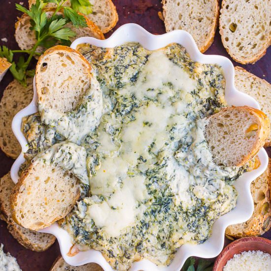 Cheesy Spinach Dip - Recipe photo by Kathryns.kitchen.blog