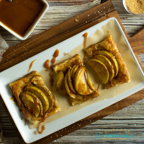 Quick Rustic Puff Pastry Apple Tart - Recipe photo by eatmediterraneanfood