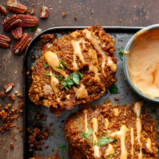 Vegan Pecan Crusted Chik’n - Recipe photo by cookingwithparita