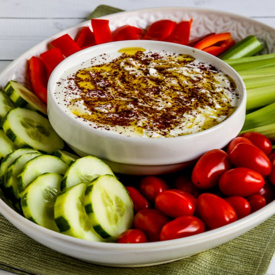Whipped Feta Dip with Sumac - Recipe photo by kalynskitchen
