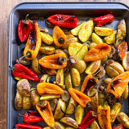 Crispy Breakfast Potatoes & Peppers - Recipe photo by TastefullyGrace