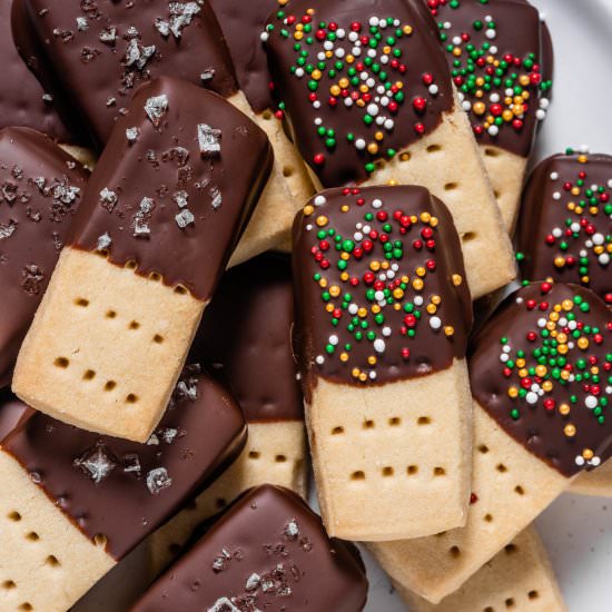 Chocolate Dipped Shortbread Cookies - Recipe photo by The Endless Meal