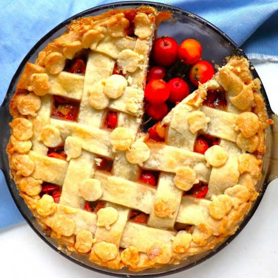 Miso Maple Crabapple Pie - Recipe photo by veryveganval