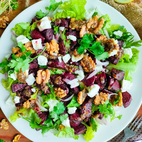 Beetroot Walnut Feta Salad - Recipe photo by Sheeba@gohealthy