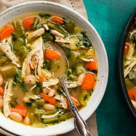 Lemon White Bean Chicken Soup - Recipe photo by lindseyeatsla