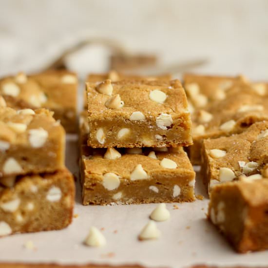 White Chocolate Blondies - Recipe photo by suebeehomemaker