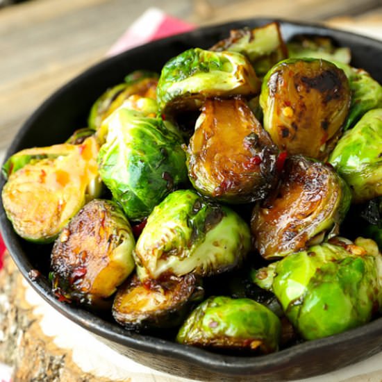 PanFried SweetChili Brussel Sprouts - Recipe photo by The Slow Roasted Italian