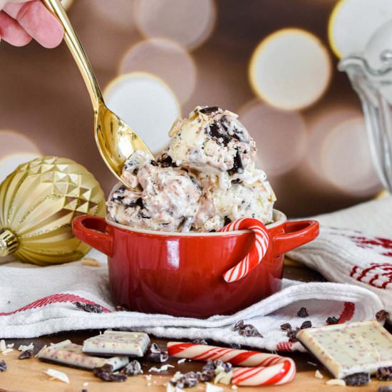Peppermint Bark Ice Cream - Recipe photo by stressbaking