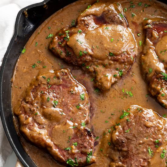 Steak with Gravy - Recipe photo by TheCozyCook
