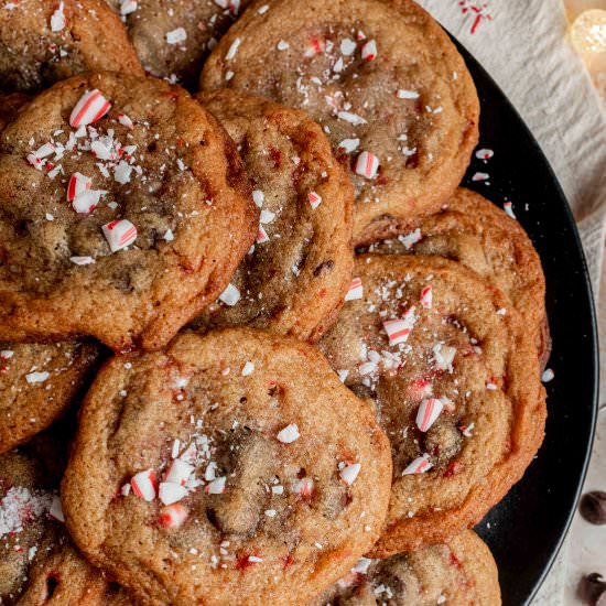 Peppermint Chocolate Chip Cookies - Recipe photo by whisked away kitchen