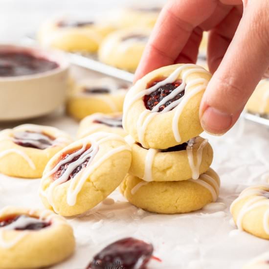 Raspberry Thumbprint Cookies - Recipe photo by sugarsaltmagic