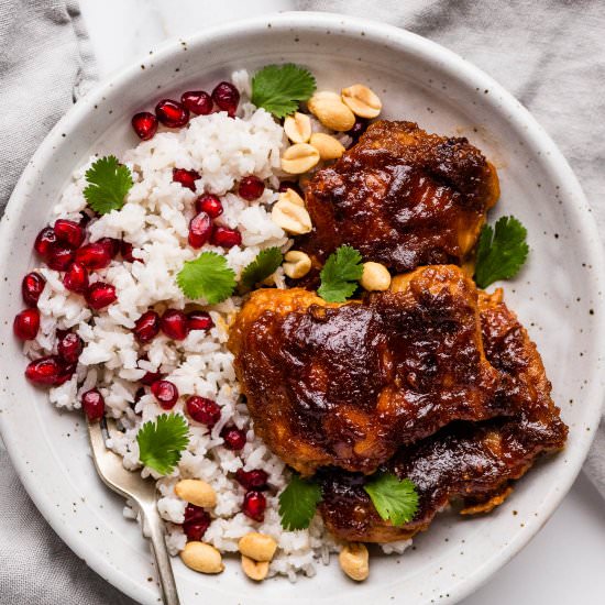 Peanut Pomegranate Chicken - Recipe photo by The Endless Meal