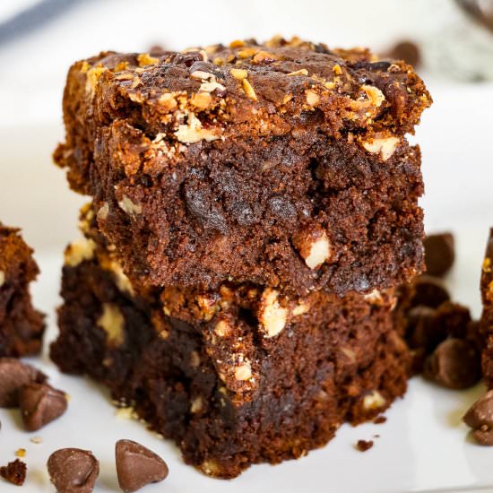 Caramel Swirl Air Fryer Brownies - Recipe photo by AllWaysDelicious