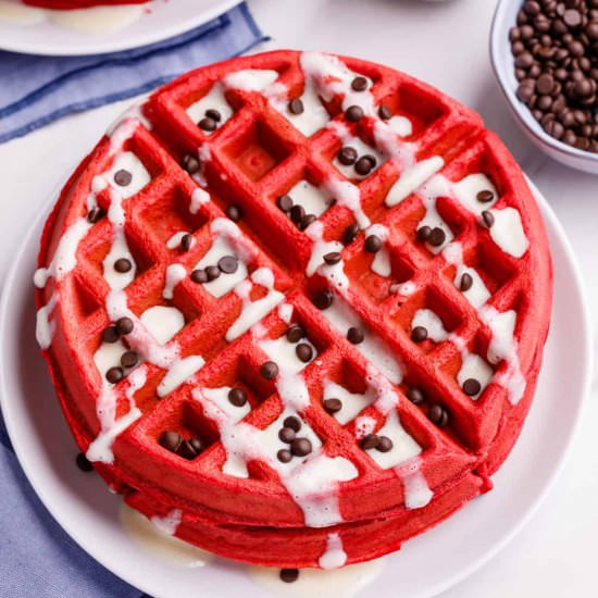 Red Velvet Waffles - Recipe photo by AllThingsMamma