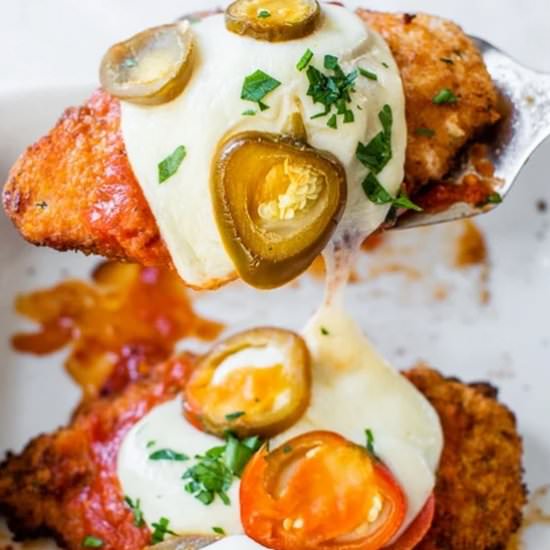 Spicy Vodka Chicken Parmesan - Recipe photo by Skinnytaste