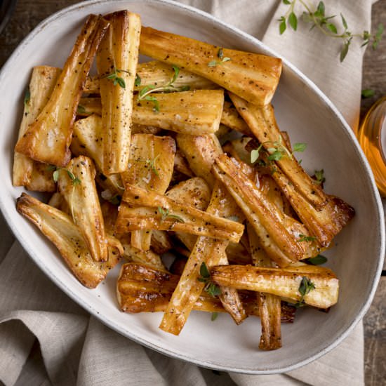 Honey Roasted Parsnips - Recipe photo by KitchenSanctuary