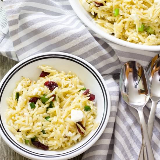 orzo salad with feta & cranberries - Recipe photo by mindyscookingobsession
