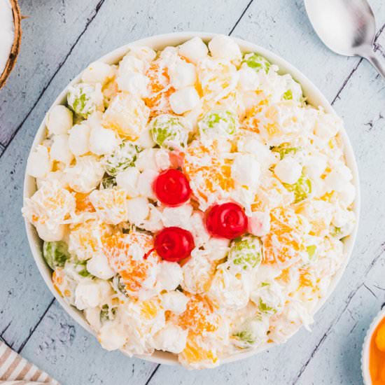 Hawaiian Ambrosia Fruit Salad - Recipe photo by dishnthekitchen
