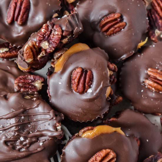 Easy Homemade Turtles Candy - Recipe photo by stressbaking