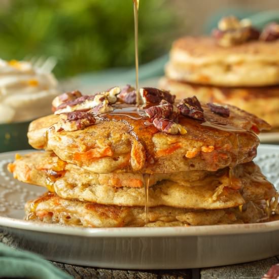Carrot Cake Pancakes Recipe - Recipe photo by tenpoundcakecompany