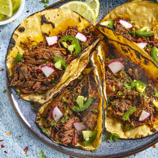 Barbacoa Tacos - Recipe photo by ChiliPepperMadness