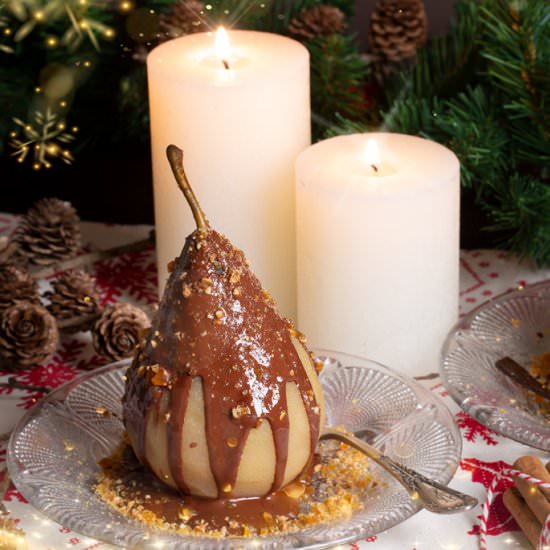 PERAS CON CHOCOLATE - Recipe photo by JUEGODESABORES