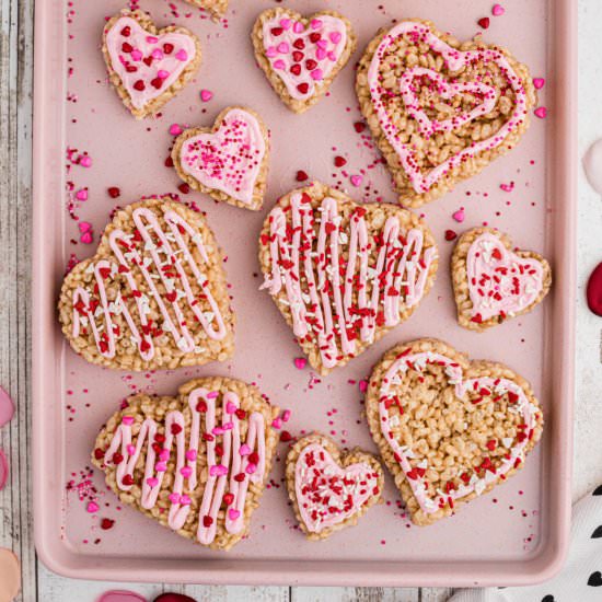 Heart Shaped Rice Krispie Treats - Recipe photo by thecaglediaries