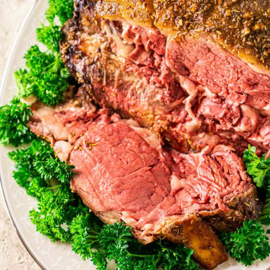 Smoked Prime Rib - Recipe photo by Burrata and Bubbles