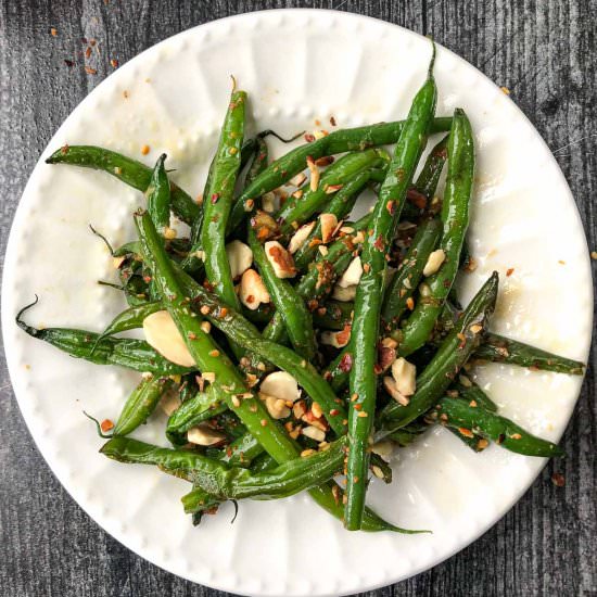 Keto Asian Green Beans with Almonds - Recipe photo by MyLifeCookbook