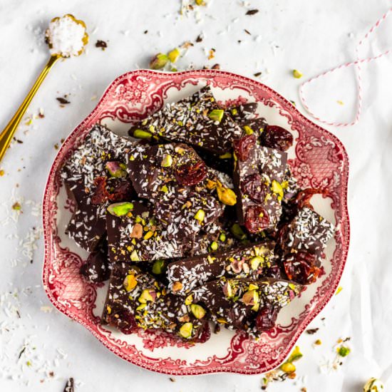 Dark Chocolate Superfood Bark - Recipe photo by farmflavor