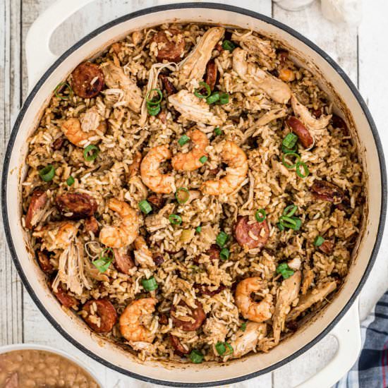 Dutch Oven Jambalaya - Recipe photo by thecaglediaries