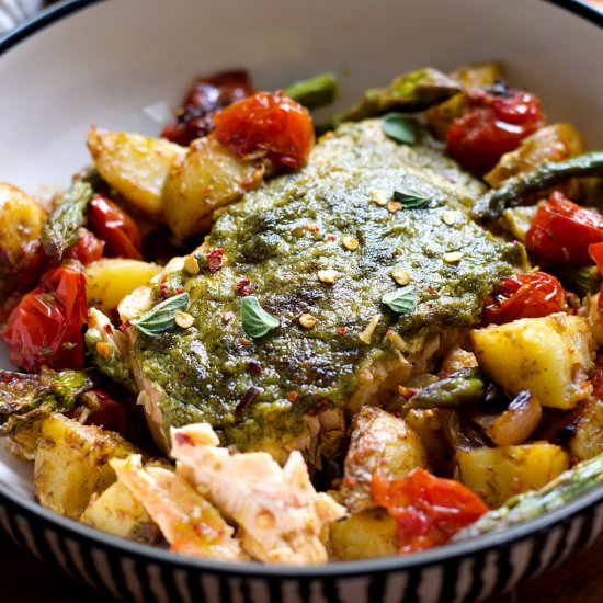 Pesto Salmon Recipe - Recipe photo by The Greek Foodie