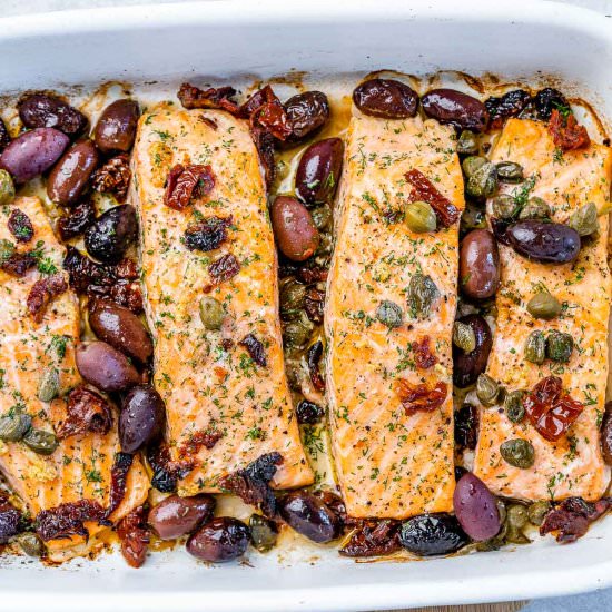 MEDITERRANEAN BAKED SALMON - Recipe photo by healthyfitnessmeals