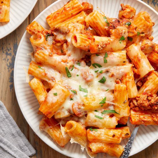 Ground Turkey Baked Rigatoni - Recipe photo by stressbaking