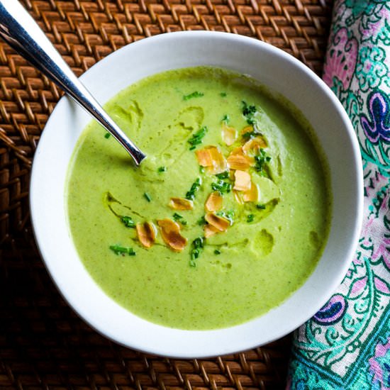 Broccoli and Almond Soup (Vegan) - Recipe photo by Cooking With Camilla