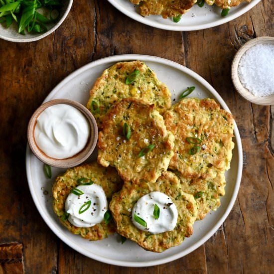 Baked Corn and Zucchini Fritters - Recipe photo by justataste