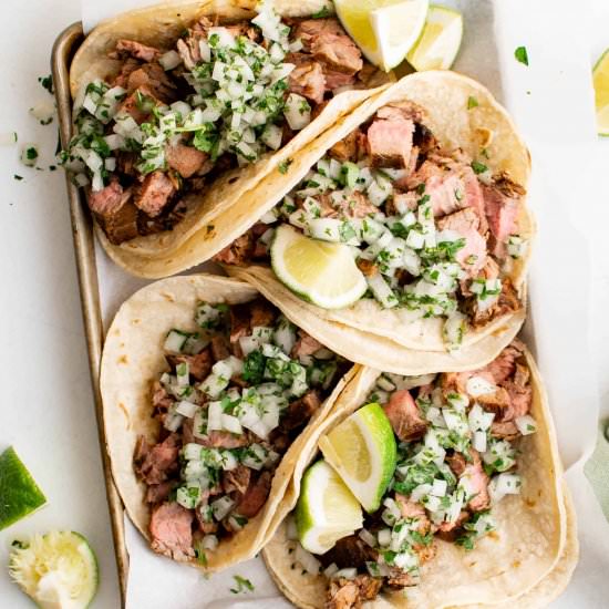 Carne Asada Tacos - Recipe photo by theforkedspoon