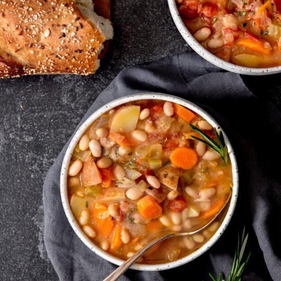 Rosemary White Bean Soup - Recipe photo by farmflavor