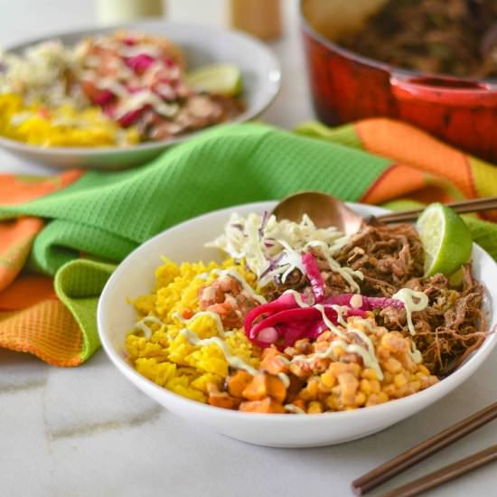 Beef Barbacoa Bowls - Recipe photo by Feed Your Soul