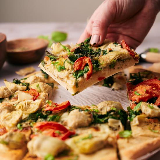 Artichoke pizza - Recipe photo by SplashofTaste