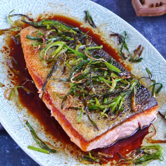 Scallion Ginger Salmon - Recipe photo by Red House Spice