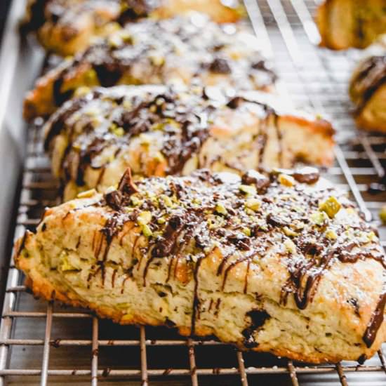 Chocolate Chip Pistachio Scones - Recipe photo by Sweet Simple Masala