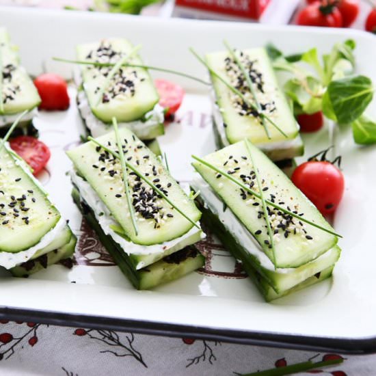 Keto Cucumber Sandwiches with Goat - Recipe photo by angiesrecipes